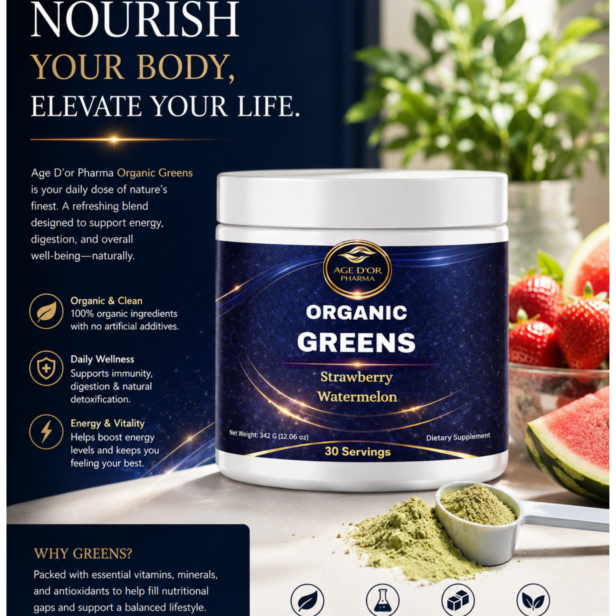 Elderberry Immunity Powder with Zinc & Vitamin C