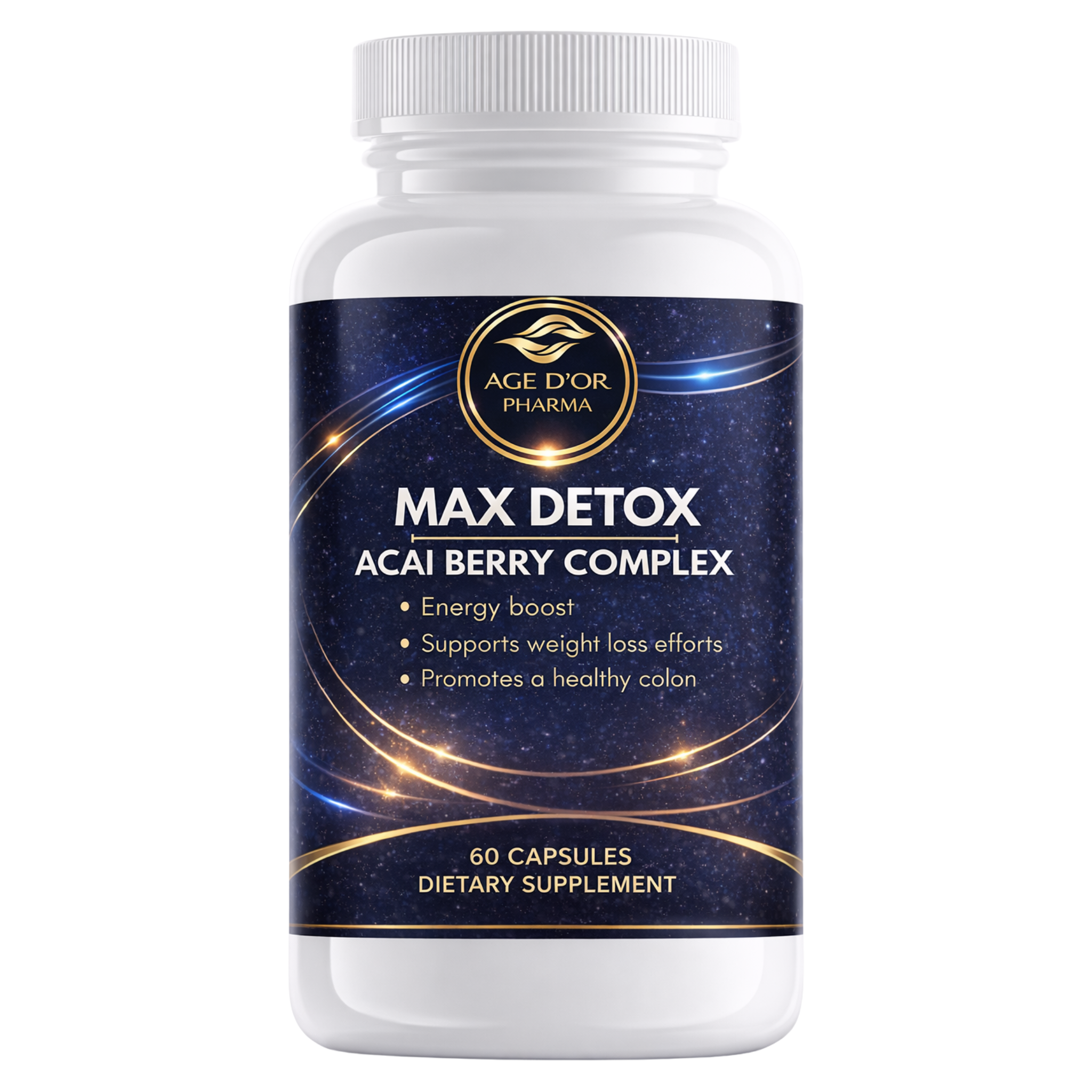 Max Detox – Acai Berry Complex | Colon Cleanse & Digestive Support | 60 Capsules