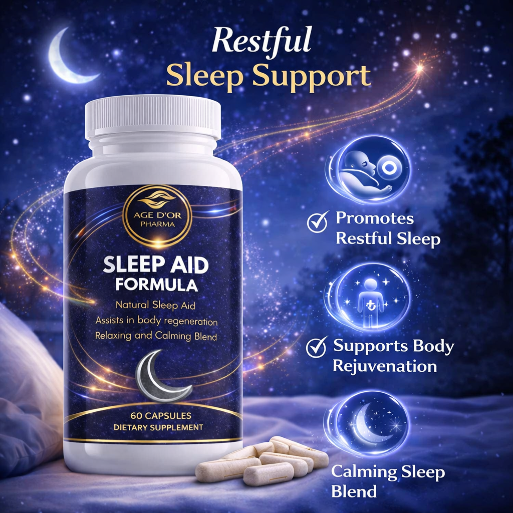Sleep Aid Formula – Natural Sleep Support with Melatonin | 60 Capsules