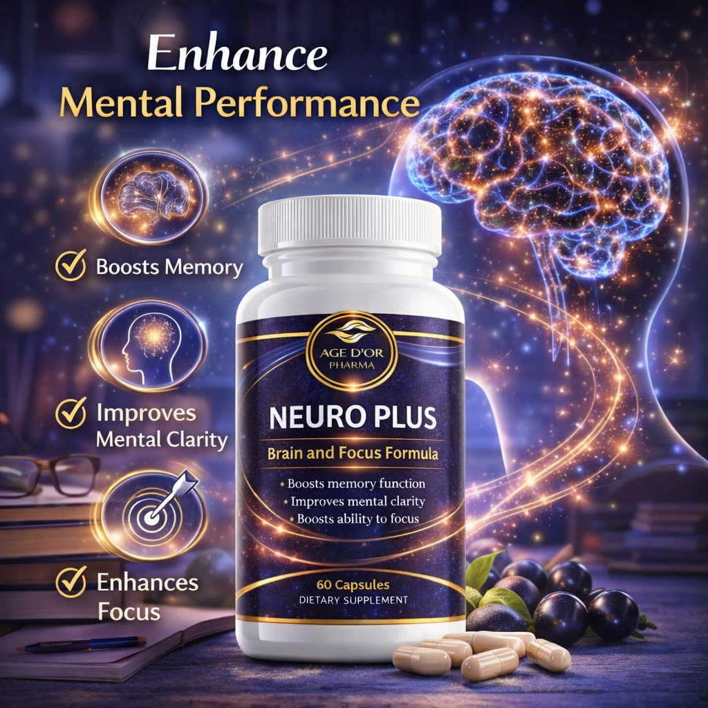 Neuro Plus – Brain & Focus Formula | Memory & Mental Clarity Support | 60 Capsules