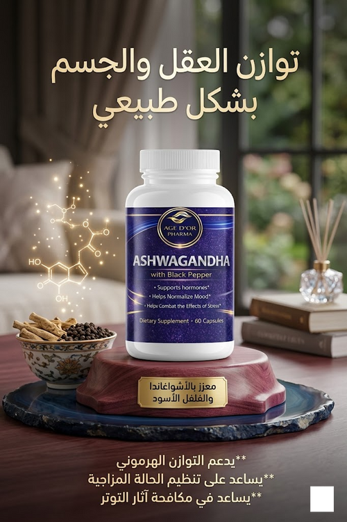 Ashwagandha with Black Pepper – Stress & Mood Support | 60 Capsules